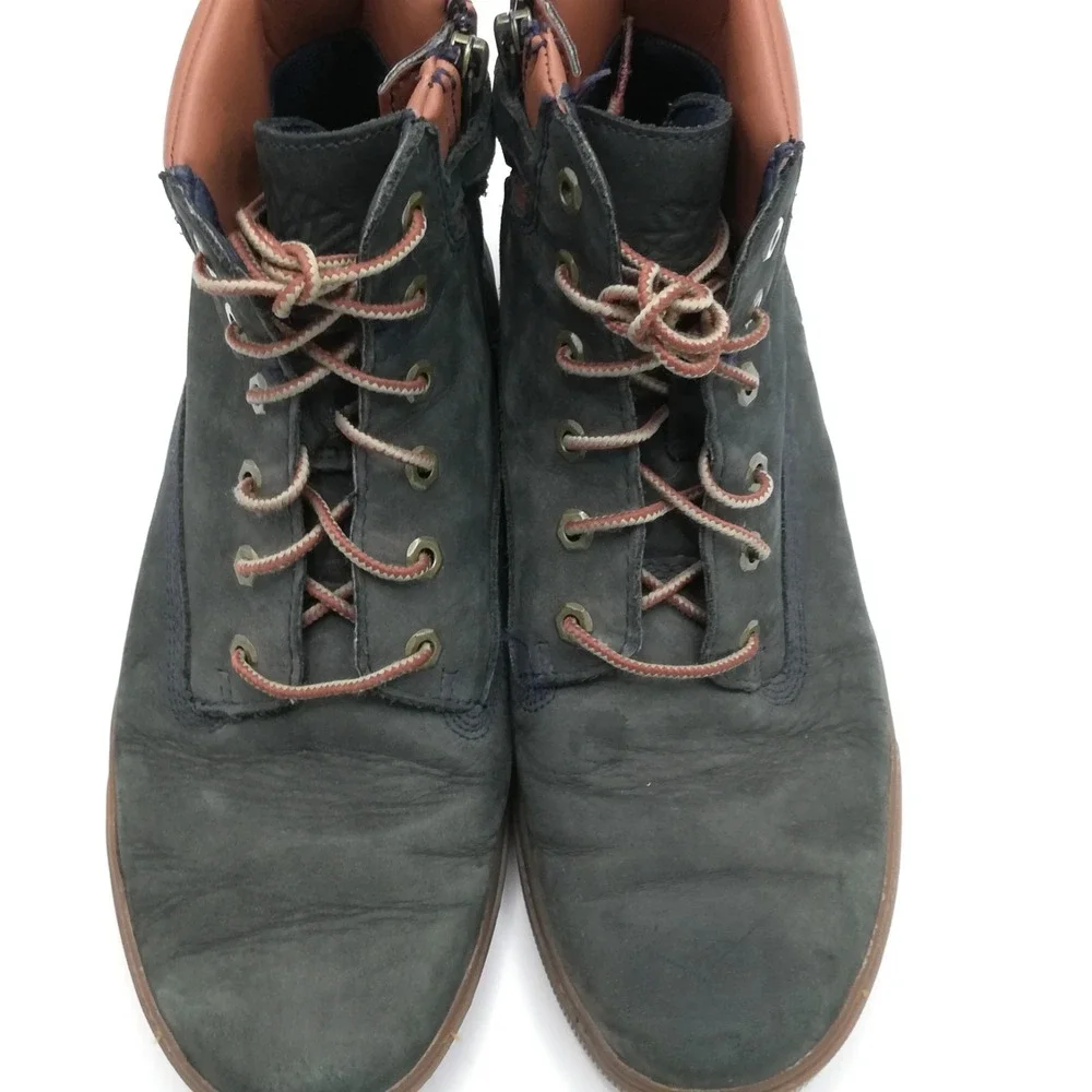 Timberland Boots Boys Shoes Suede Leather Green Lace Up Slim‎ Cupsole 6
